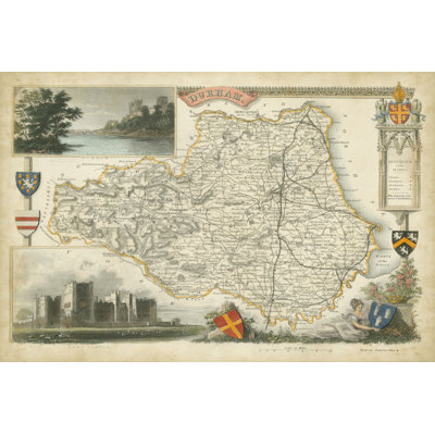 Map Of Durham - Wrapped Canvas Print