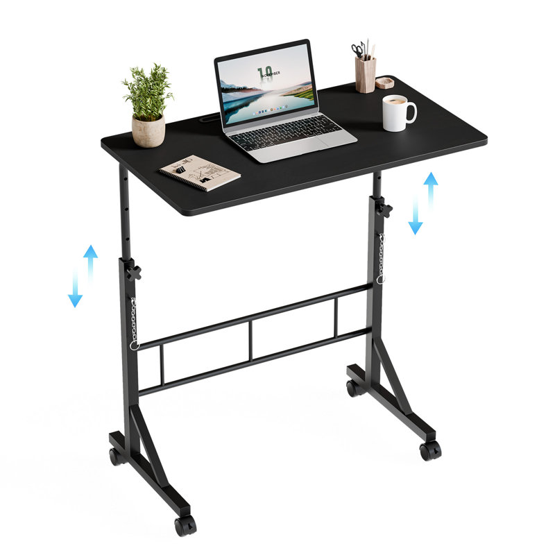 Adjustable Height Desk on Wheels, Ergonomic Mobile Standing Desk, Portable Laptop Desk Standing Table Home Office Desks