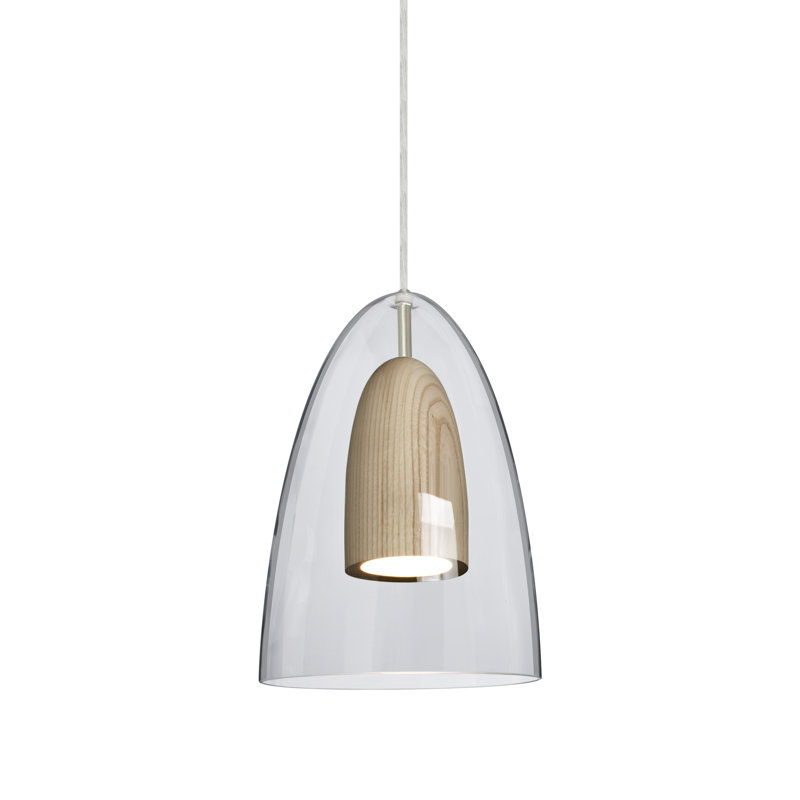 Allerton 1 - Light Single Pendant, Clear/Natural, Satin Nickel