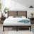 Samorah Metal Bed frame with Bamboo slatter Headboard-1289571800