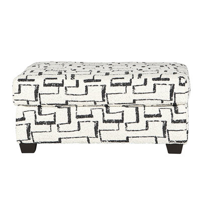 Oliwier Geometric Patterned Ottoman, Racetrack Cork