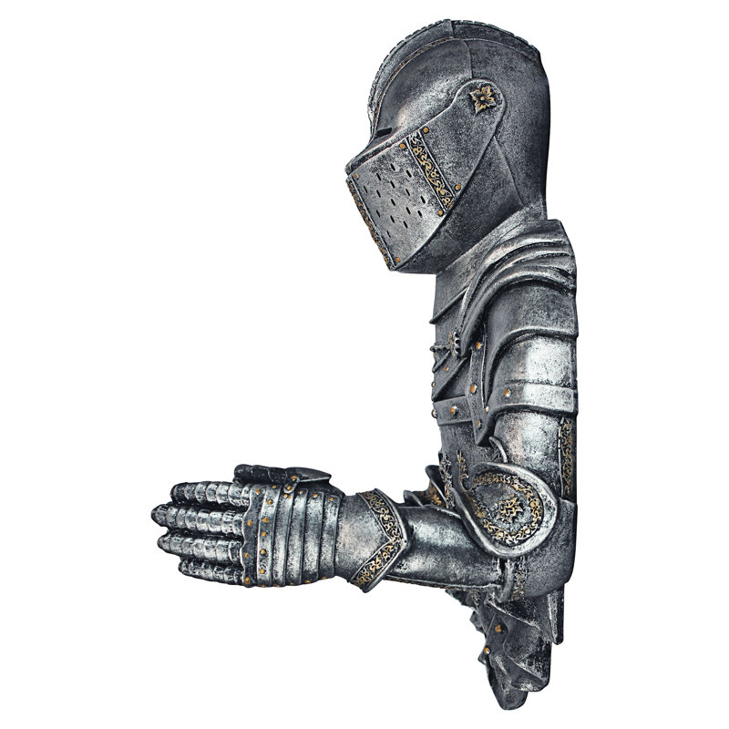 Medieval Knight Silver Resin Wall-Mounted Toilet Paper Holder