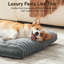 Lit pour animaux de compagnie, lit pour chien et chat anti-angoisse, matelas moelleux avec fond antidérapant, tapis pour chien lavable et confortable pour plancher ou caisse, gris-693811127-693811123