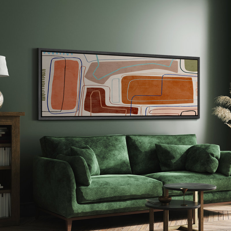 Impression sur toile encadrée orange et brun, H 20 po x l 60 po, Noir, noir, noir, noir