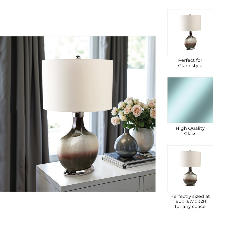 Sagebrook Home 32" Eaves Handfinished Glass Table Lamp