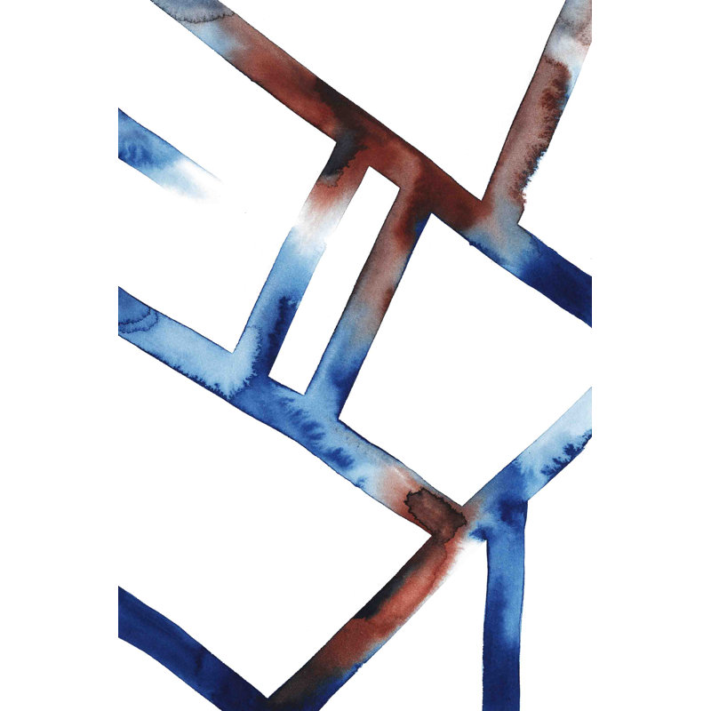 " Blue & Red Chutes I " by Grace Popp Painting Print, 12" H x 8" W