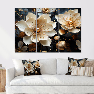 «Golden Lotus Tranquility - Lotus», ensemble de reproduction d'art mural