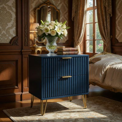 Table de chevet bleu nuit