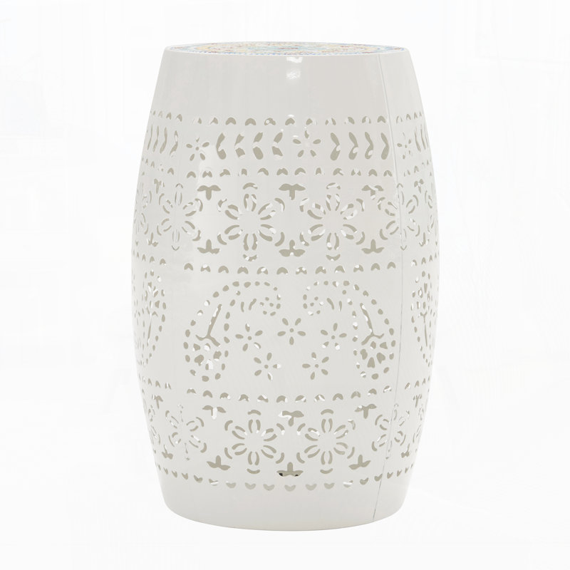 Outdoor Side Table, White