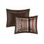 Courtepointe réversible 5 pièces - détails de broderie très grand / très grand et coussins décoratifs de couleur unie rouge avec textures géométriques-121405767-121405766