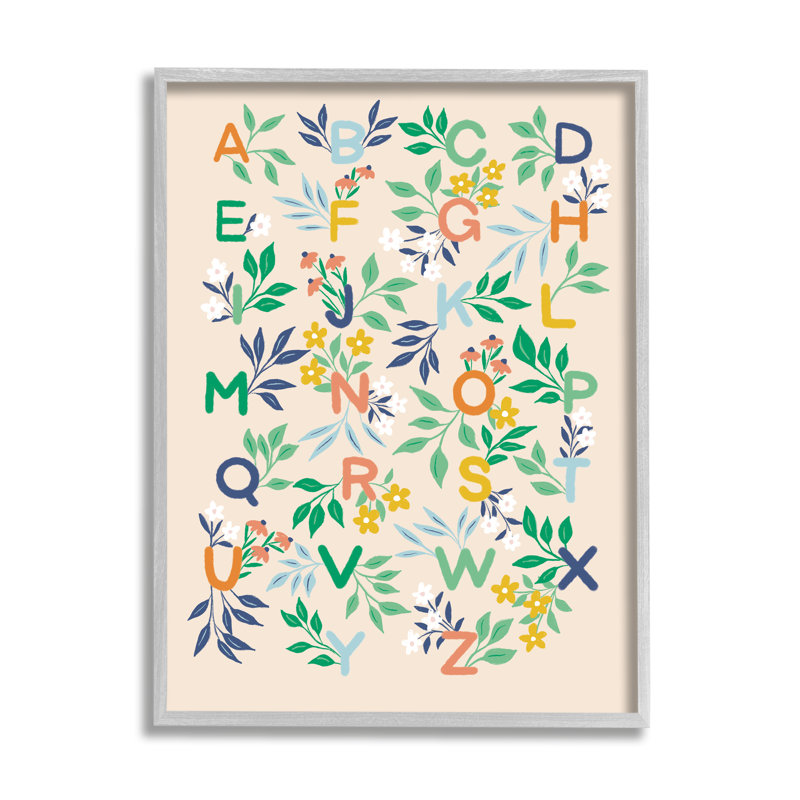 «Ba-884», encadré «Cottage Blooms Alphabet» par Dominika Godette, Estampe numérique Farmhouse, H 30 po x l 24 po x P 1,5 po