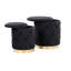 Repose-pieds rond avec rangement en velours 15,75 po-490308501