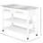 Kitchen Storage Trolley, Stainless Steel Top And Rustic Look, Gray, 3 Shelving With Drawers Cart, Countertop Decor, For Space Saving