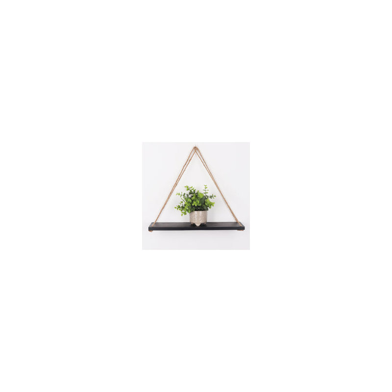 Triangle Wood Accent Shelf, Black