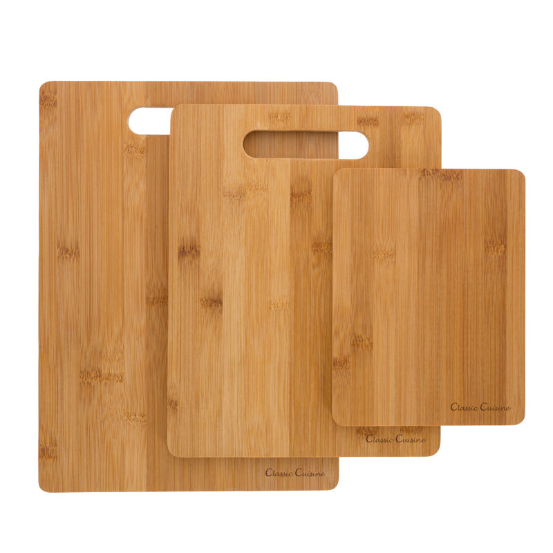 Ensemble de planches à découper en bambou 3 pièces Sachar - Planches à découper, à charcuterie et à servir écologiques