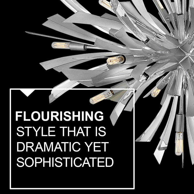 Glacial Gold Crystal 9-Light Contemporary LED Semi-Flush Mount