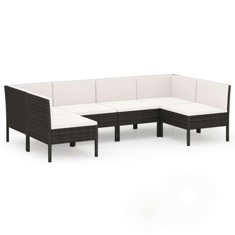 Tyniah 27.2" Wide Square Patio Sectional Set with Cushions, Cream White