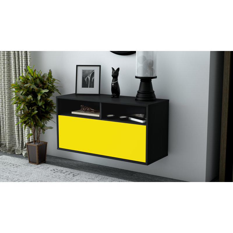 Loyne TV Stand, Black/Yellow