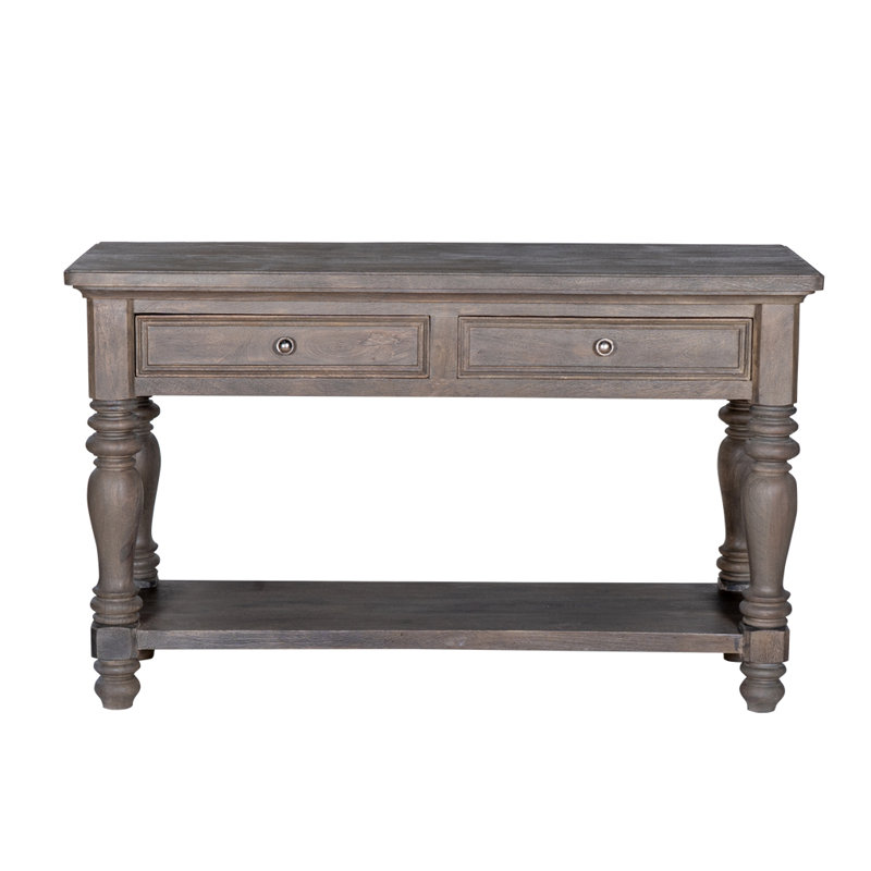 Console en bois massif 50 "Lineville, Gris fumée