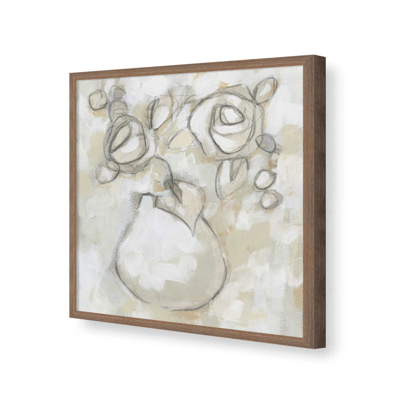 «Bouquet Sketch Impression I» par June Erica Vess, reproduction d'art, H 12 po x l 12 po, Brun