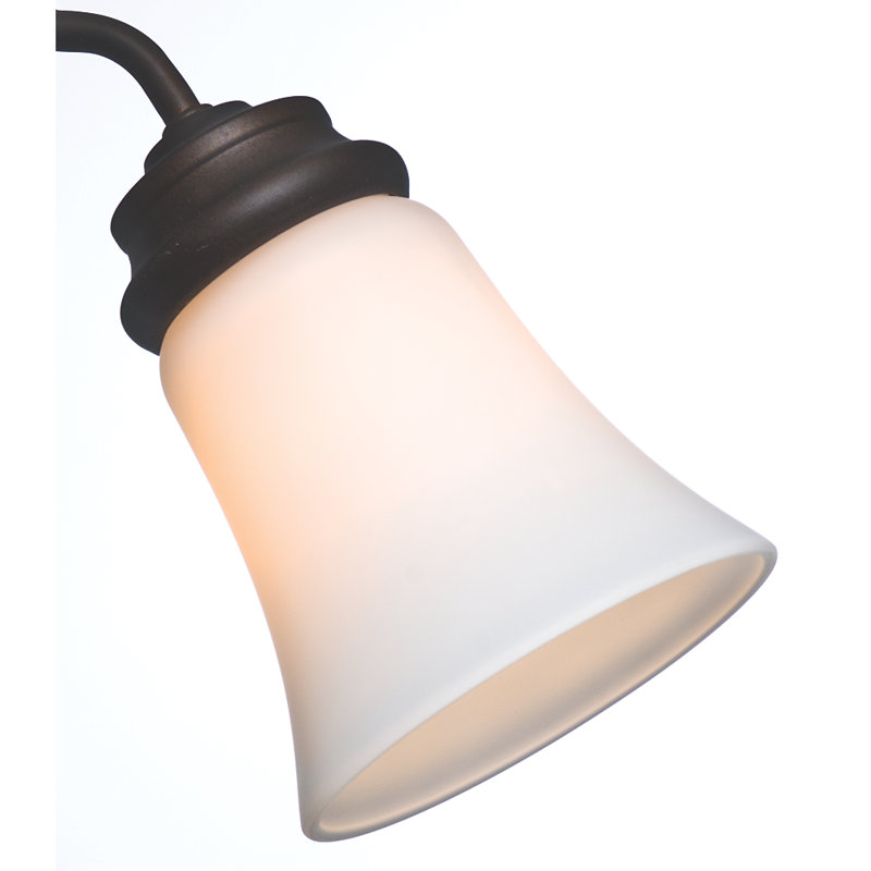 8" H Glass Bell Ceiling Fan Fitter Shade in Toffee, Cased White