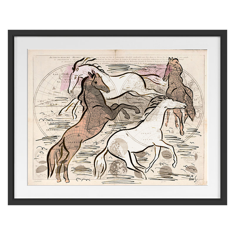 Celestial Horses 3 Print by THE Studio, Black Framed
