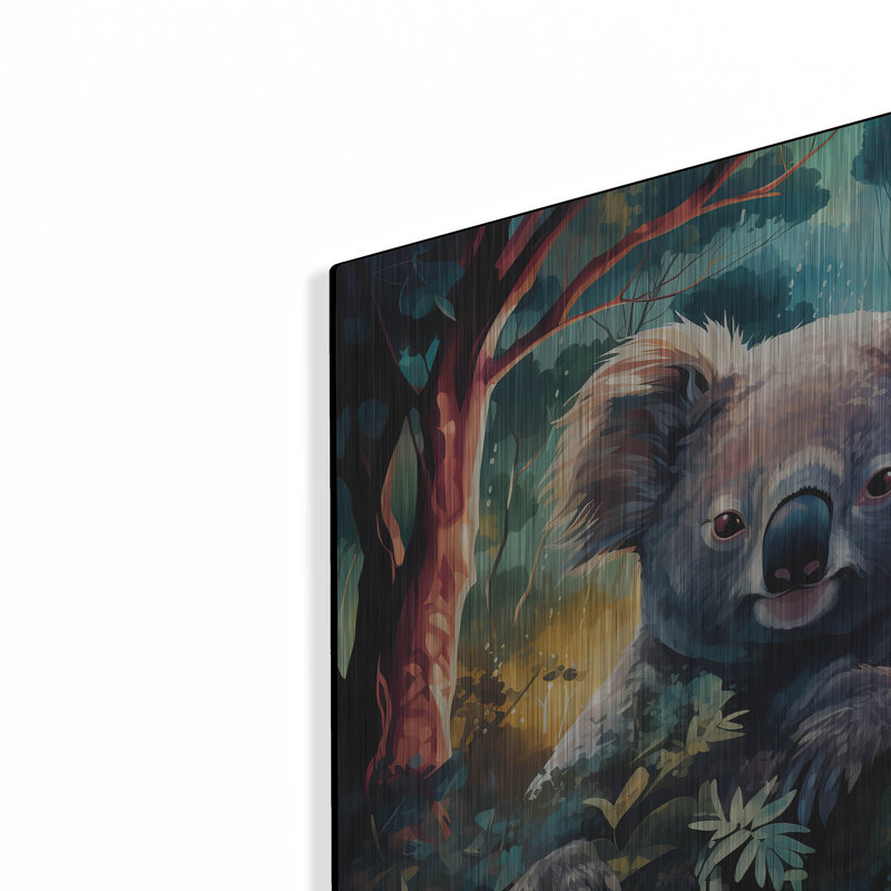 Art mural en métal de luxe «Koala» par r3darch0n, 12 po x 12 po