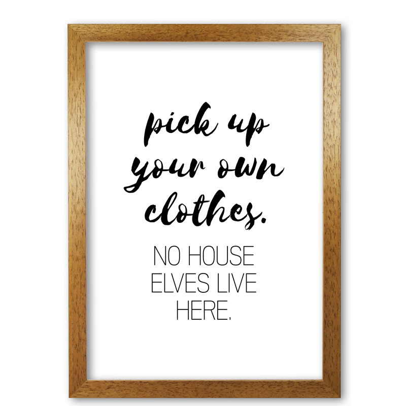 House Elves - Print, 30 cm H x 21 cm W x 5 cm D, Honey Oak Frame