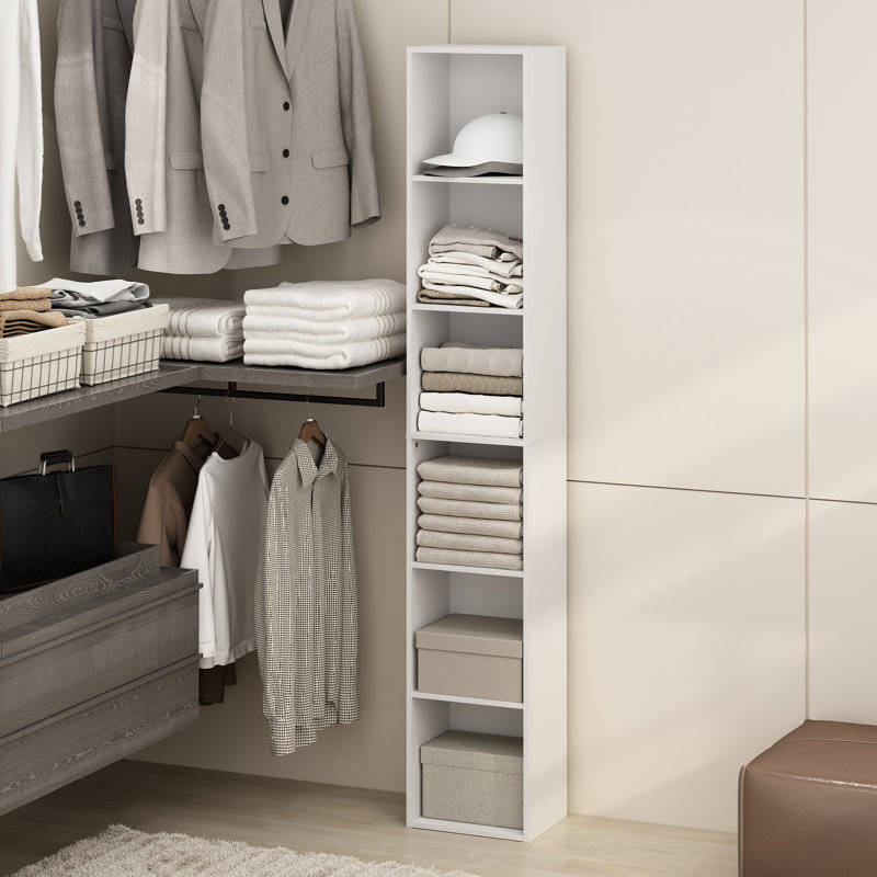 Walczak 6-Tier Multipurpose Clothing & Closet Storage Organizer Shelf, White