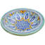 Assiette décorative en céramique bleu / jaune / blanc