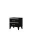 Table de chevet noire avec structure stable - soutient les meubles de chambre à coucher en noir, offrant amplement d'espace pour les articles