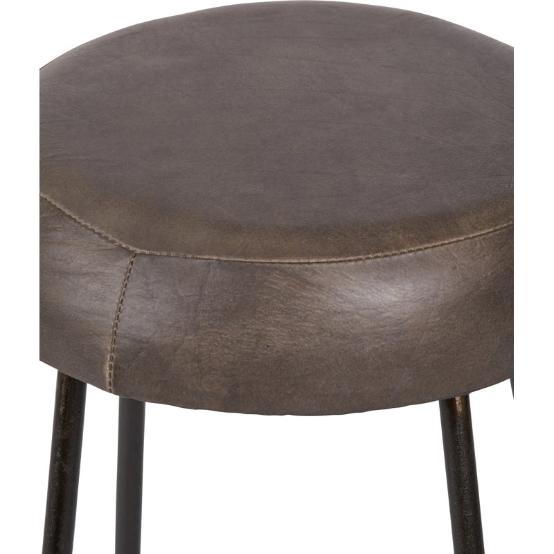 Cosimo Upholstered Counter Stool with Metal Frame, Grey