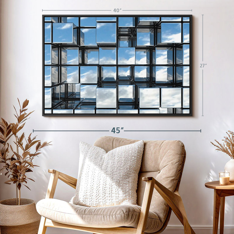 Abstract Square Mirrors Canvas Print, 27" H x 40" W