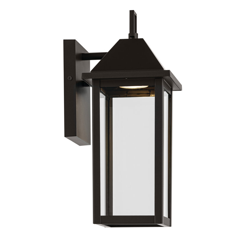 14" 1-Light Outdoor DarkSky Wall Light with Clear Glass, 14" H x 5.75"W x 7" D, Bronze