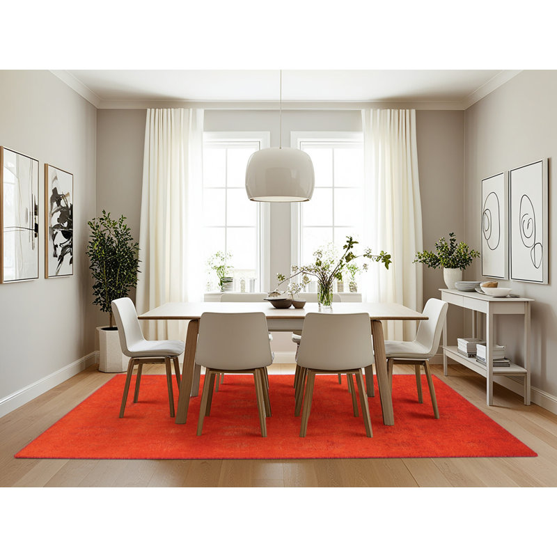 Tapis oriental orange Gustine, Rectangle 7 pi x 10 pi