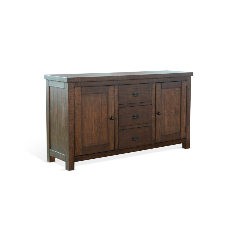 Buffet en bois d'acajou à 3 tiroirs Hexham, Feuille de tabac