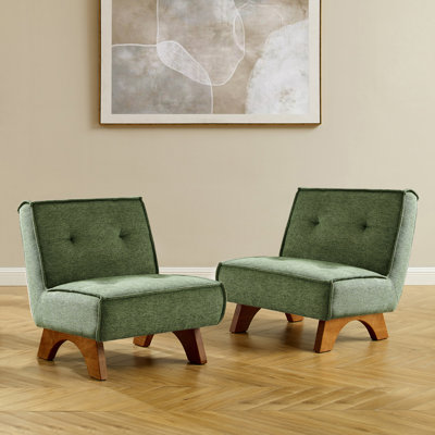 Kayala 29.5'' W Upholstered Accent Lounge Chair with Pillow (Set of 2)