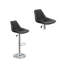 Tabouret de bar moderne en ébène, base réglable, siège en cuir ciré, 2 tabourets réglables