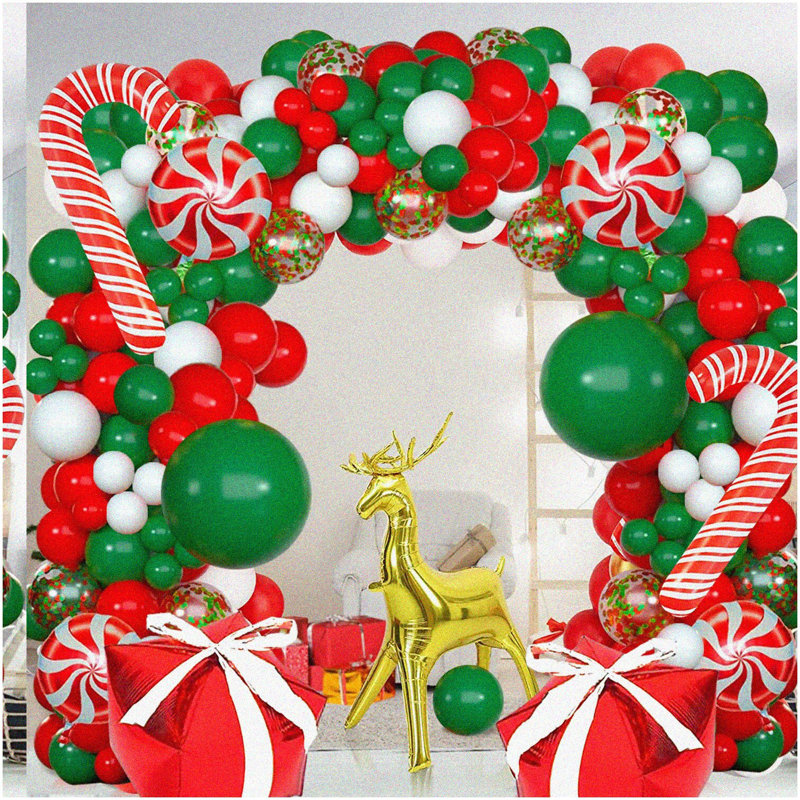 Vibrant Balloon Streamer Backdrop with Ribbons