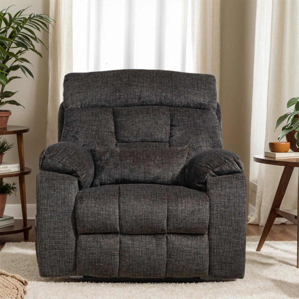 4 OKIN Motors Lay Flat Power Lift Recliner Chair with Heat & Massage, Electric Sofa, Cup Holders Latitude Run® Upholstery 