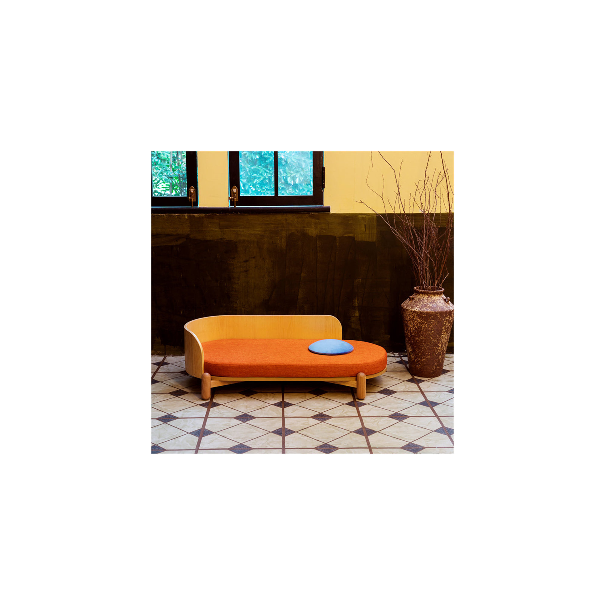Azel 35.9'' Wooden Sunset Couch, Pet Sofa Couch, Elevated Beds for Indoor Cat and Dog Rest & Play
