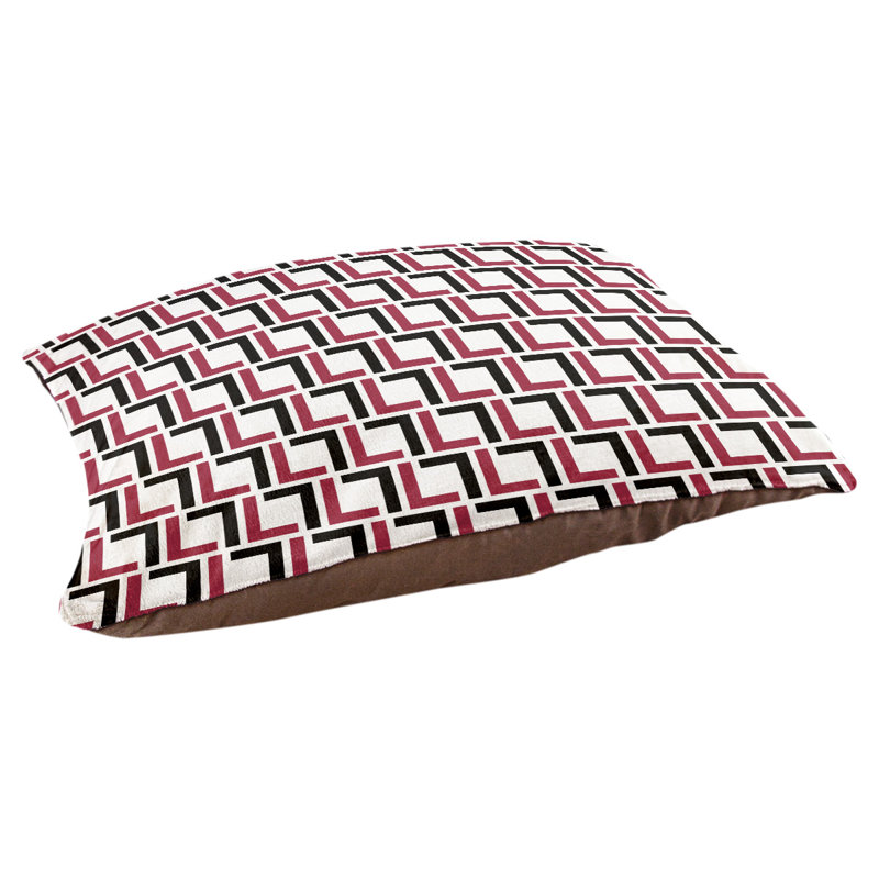 Coussin Foucault, Très grand (l 50 po x P 40 po x H 6 po), Blanc / rouge / noir