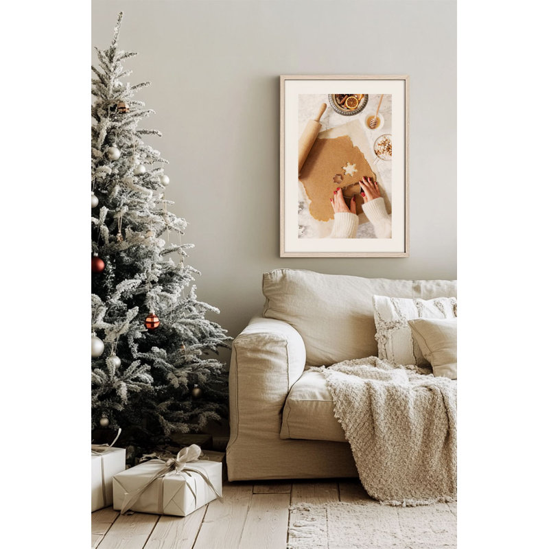 «Festive Christmas», peinture encadrée décorative de 13,0 po x 19,0 po | Cadre 100% bois massif (épaisseur: 0,8 pouce), œuvre d'art 100% MDF | Impression numérique pour des couleurs vives, décoration murale parfaite pour la maison et le bureau