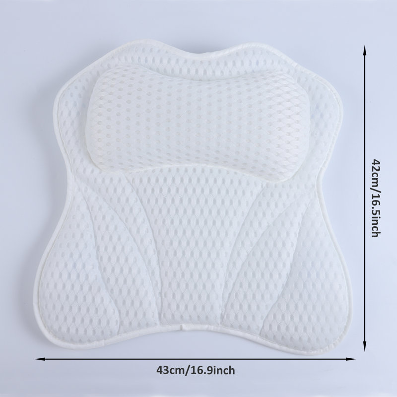 Agler Suction Bath Pillow, White
