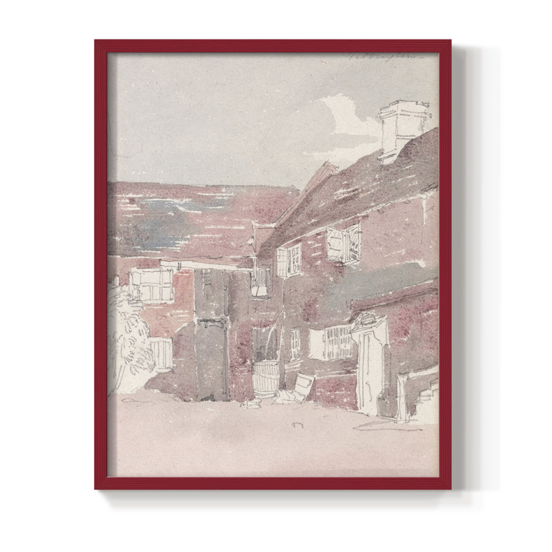 «Vintage Landscape», reproduction encadrée CL XXXV - bois massif, H 30 po x l 24 po, Rouge