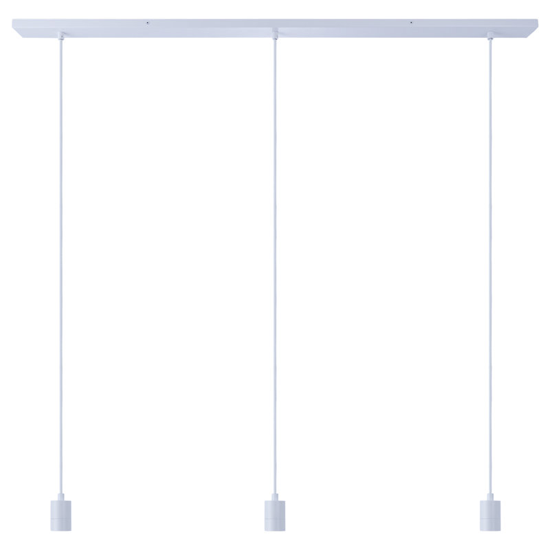 Rosann 3 - Light Kitchen Island Pendant, White, 163cm H x 60cm W