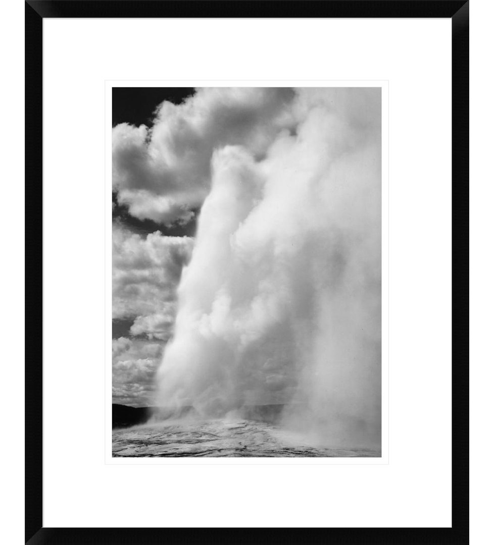 Old Faithful, Yellowstone National Park, Wyoming, CA. 1941-1942 by Ansel Adams - Picture Frame Photograph Print on Canvas Vault W Artwork 