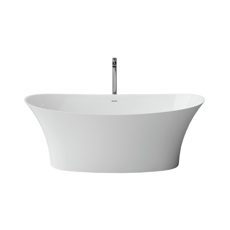 Pietra 66.93'' x 30.94'' Soaking Solid Surface Bathtub