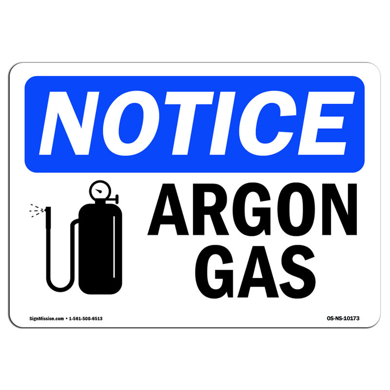 Enseigne Argon gaz plastique 14 po x 10 po