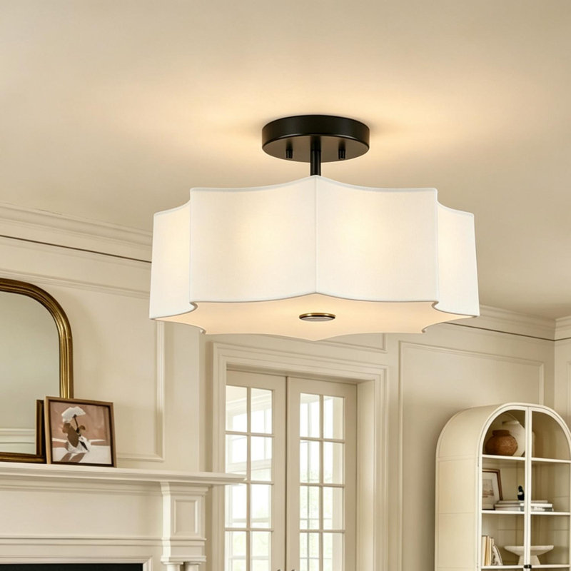 Thornhill 4-Light Modern Fabric Semi Flush Mount Ceiling Light for  Entryway